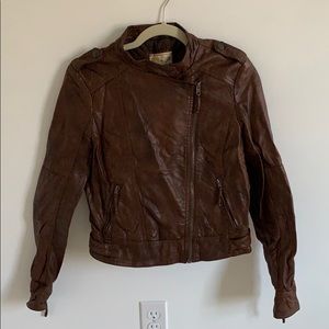 Brown faux leather jacket